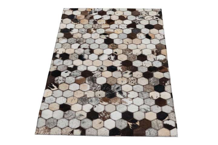2' x 3' 1 Cowhide Leather Rug