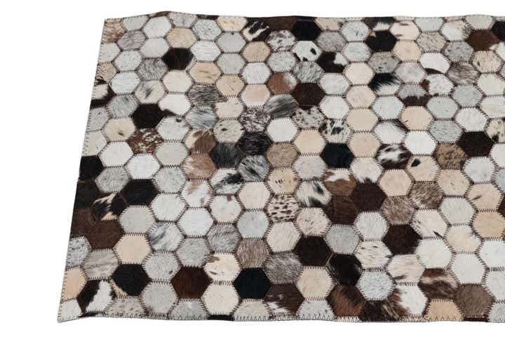 2' x 3' 1 Cowhide Leather Rug