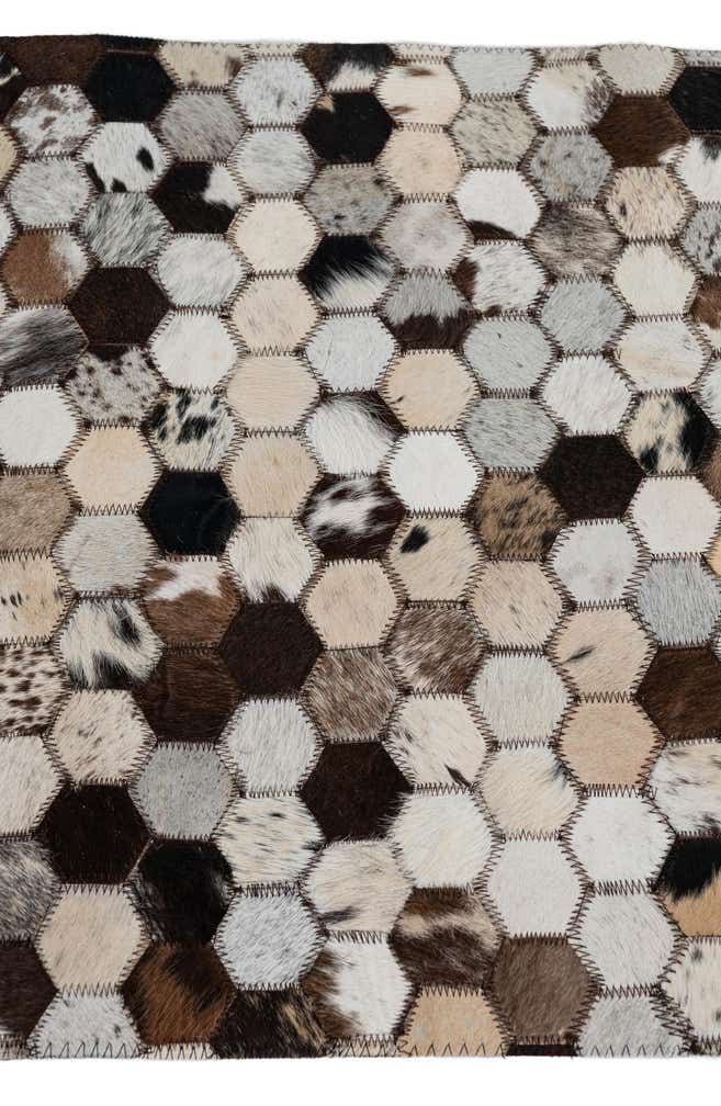 2' x 3' 1 Cowhide Leather Rug