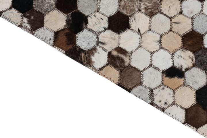 2' x 3' 1 Cowhide Leather Rug