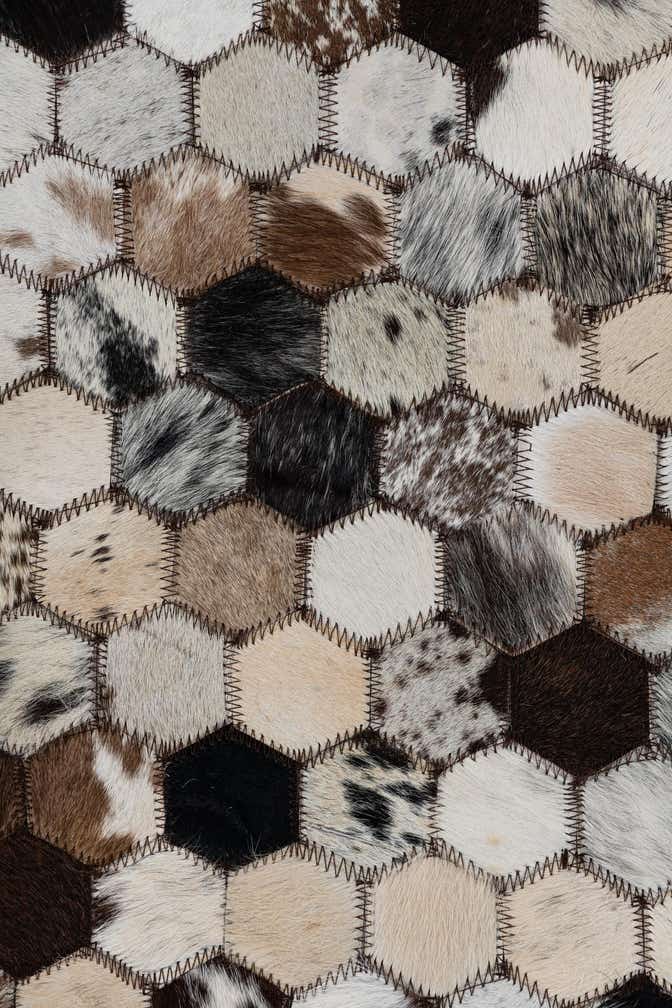 2' x 3' 1 Cowhide Leather Rug