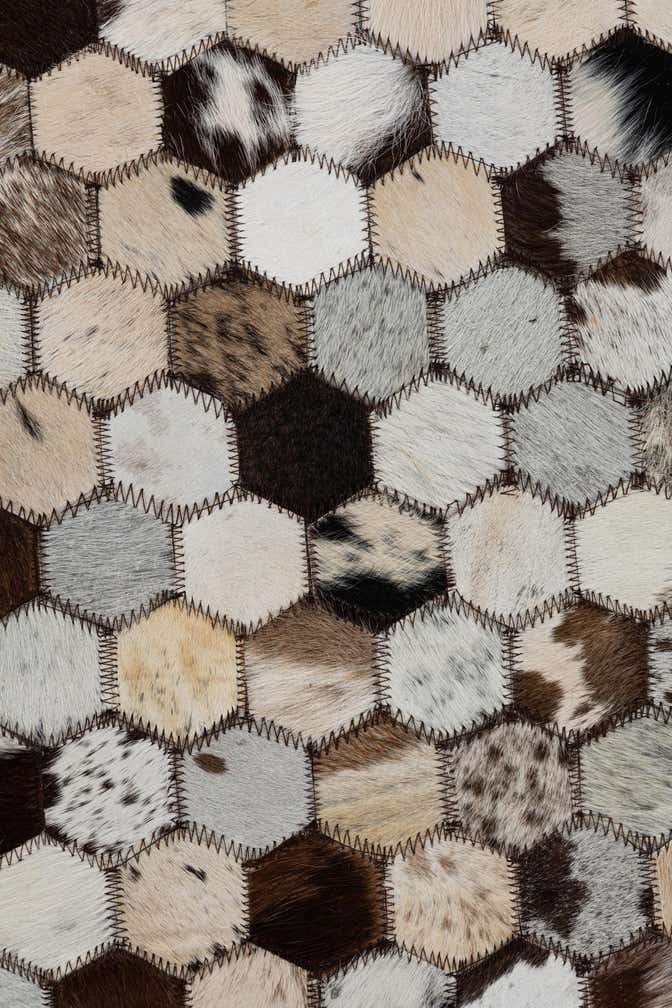 2' x 3' 1 Cowhide Leather Rug