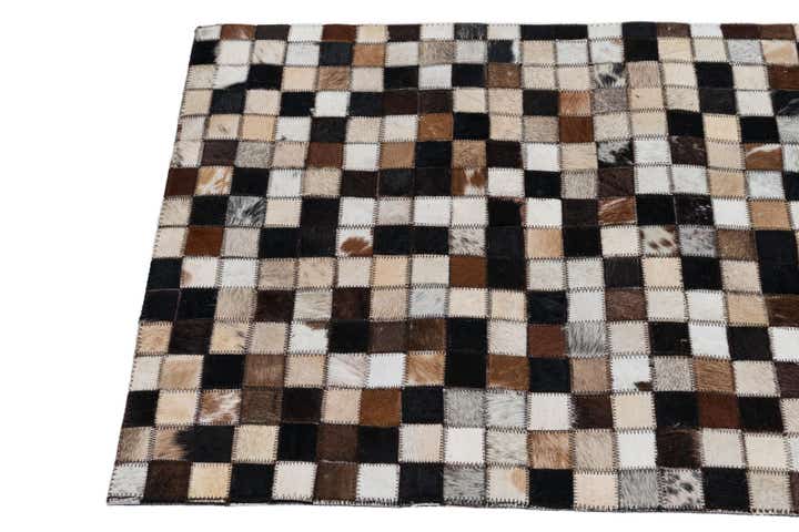 2' x 3' 1 Cowhide Leather Rug