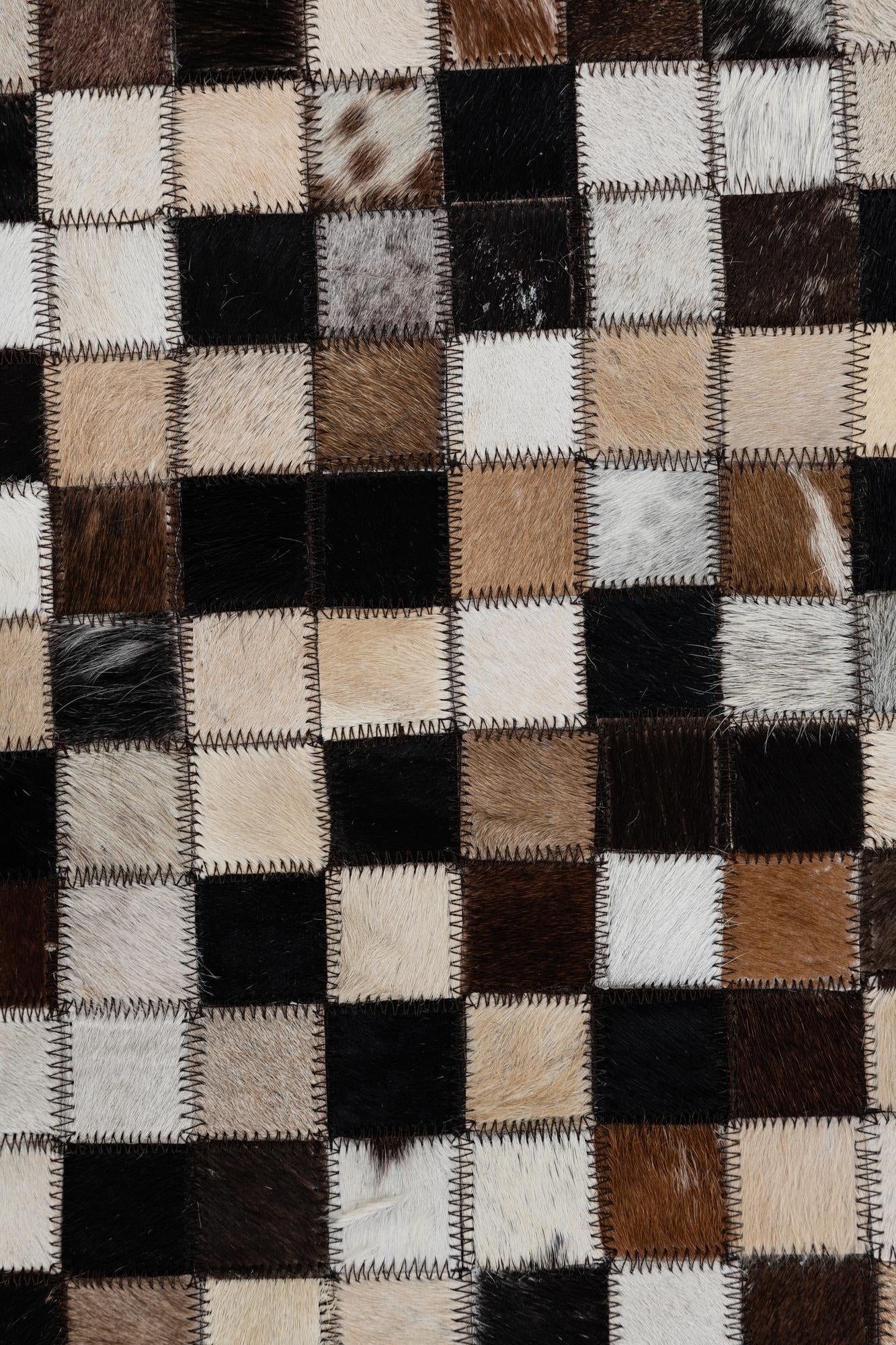 2' x 3' 1 Cowhide Leather Rug