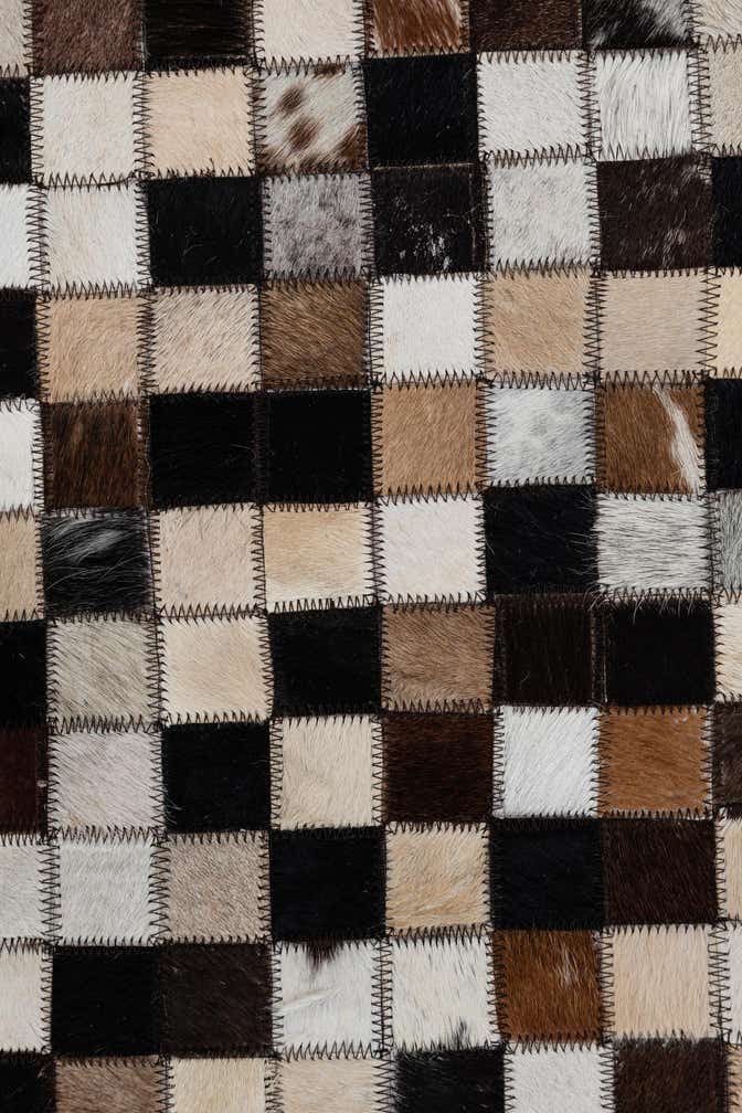 2' x 3' 1 Cowhide Leather Rug