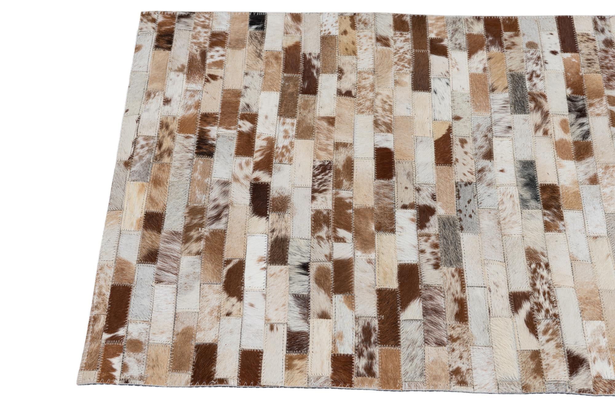 2' x 3' Cowhide Leather Rug