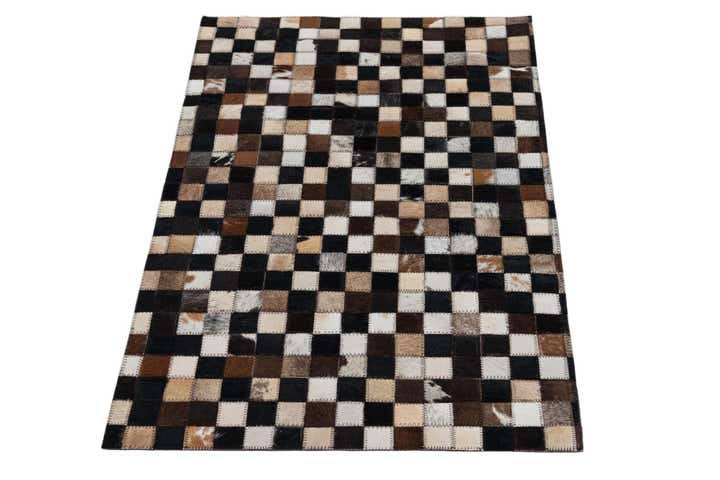 2' x 3' 1 Cowhide Leather Rug