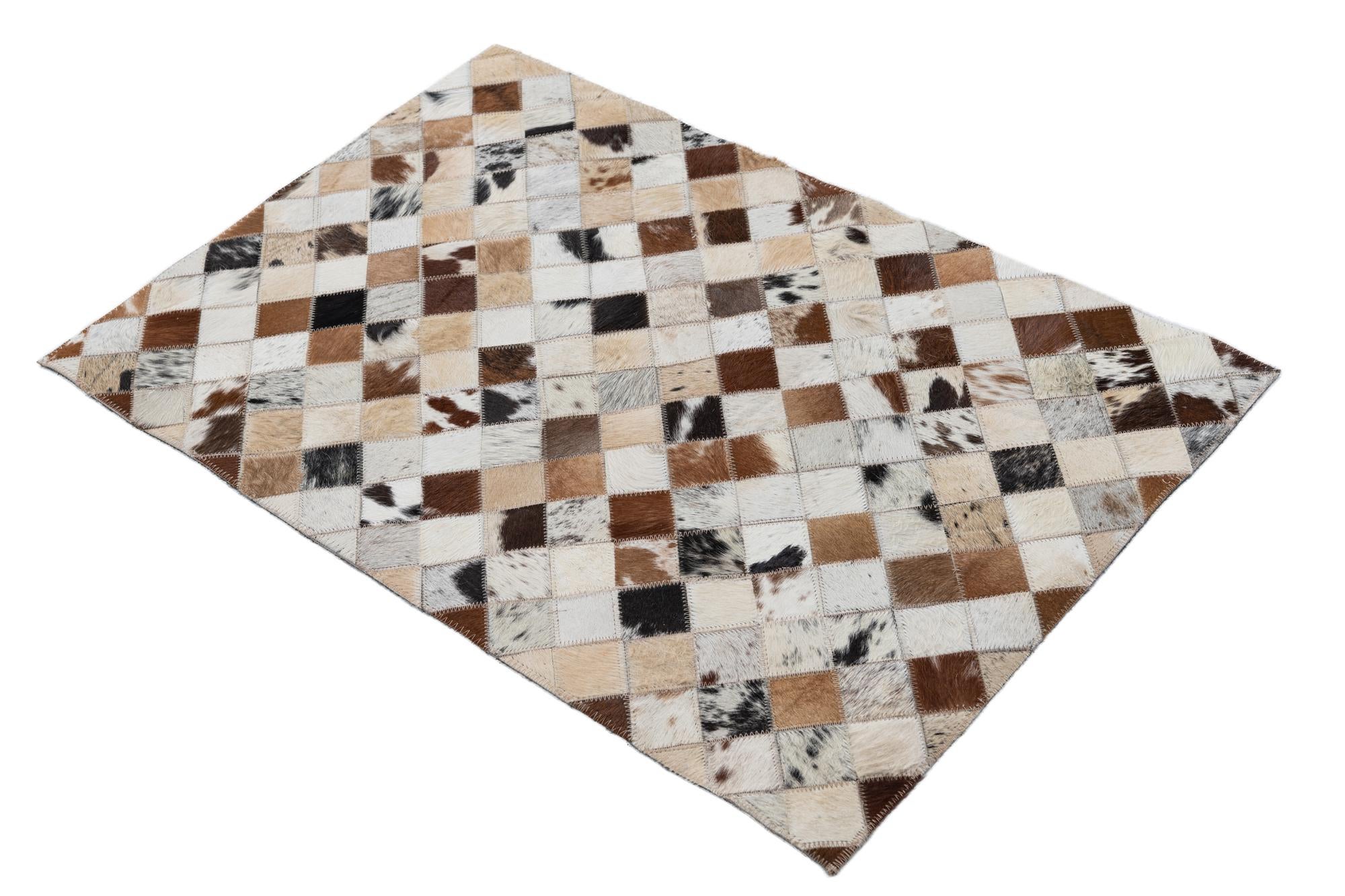 2' x 3' Cowhide Leather Rug