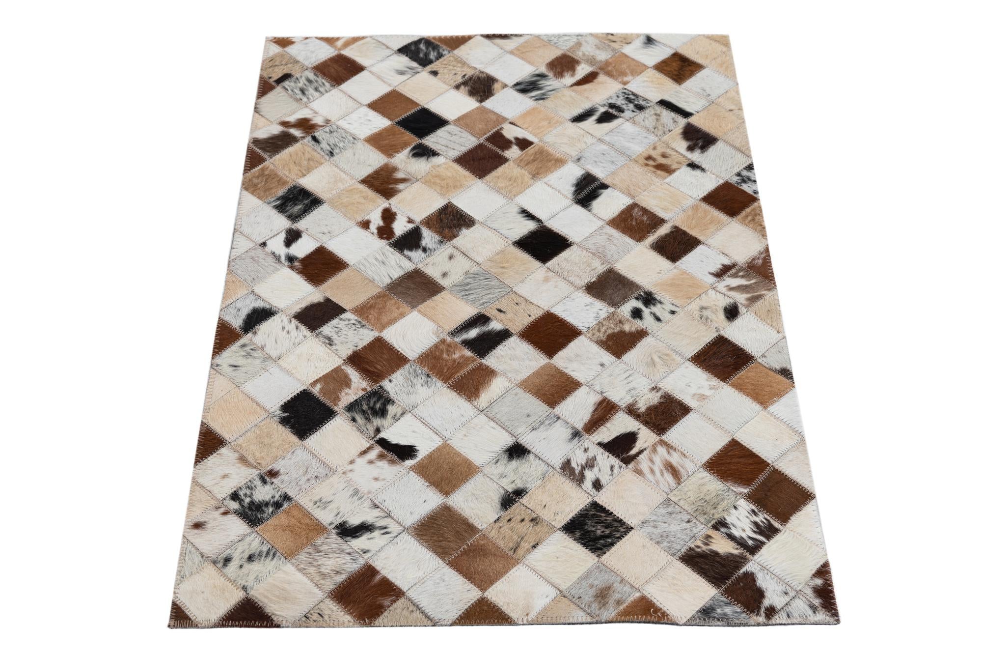 2' x 3' Cowhide Leather Rug