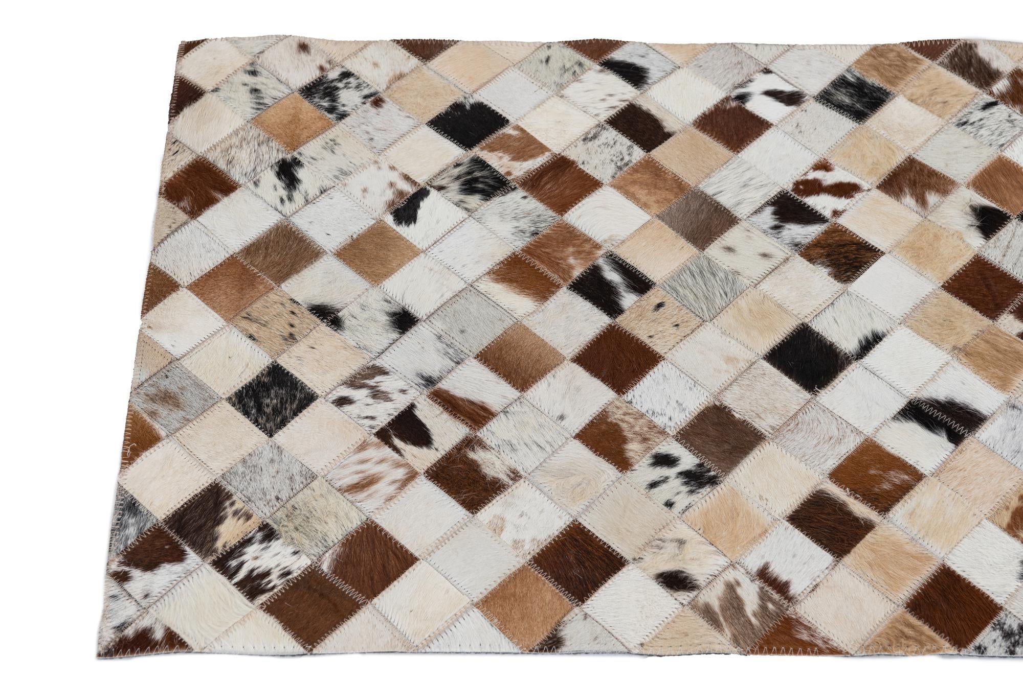 2' x 3' Cowhide Leather Rug