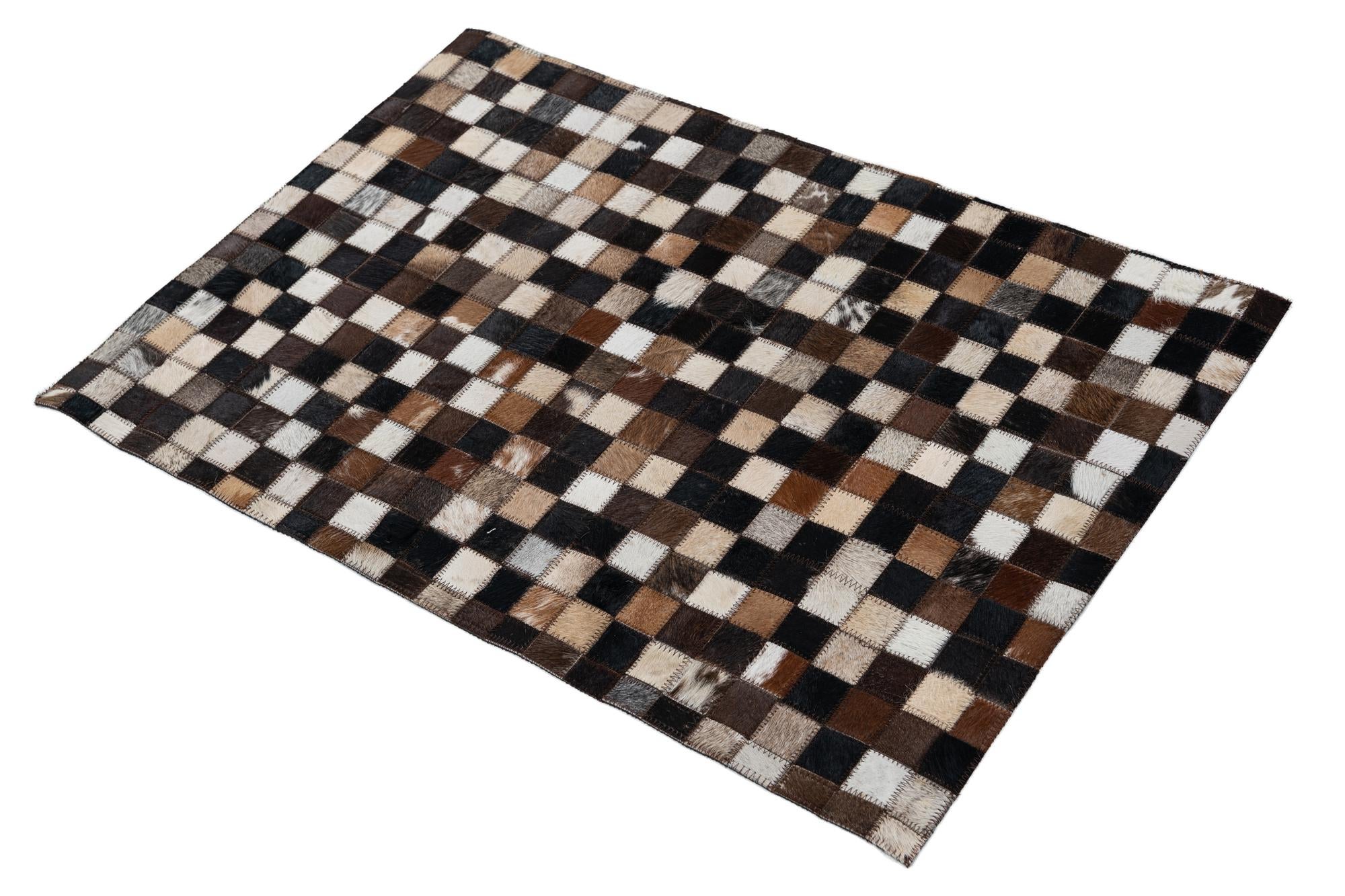 2' x 3' Cowhide Leather Rug