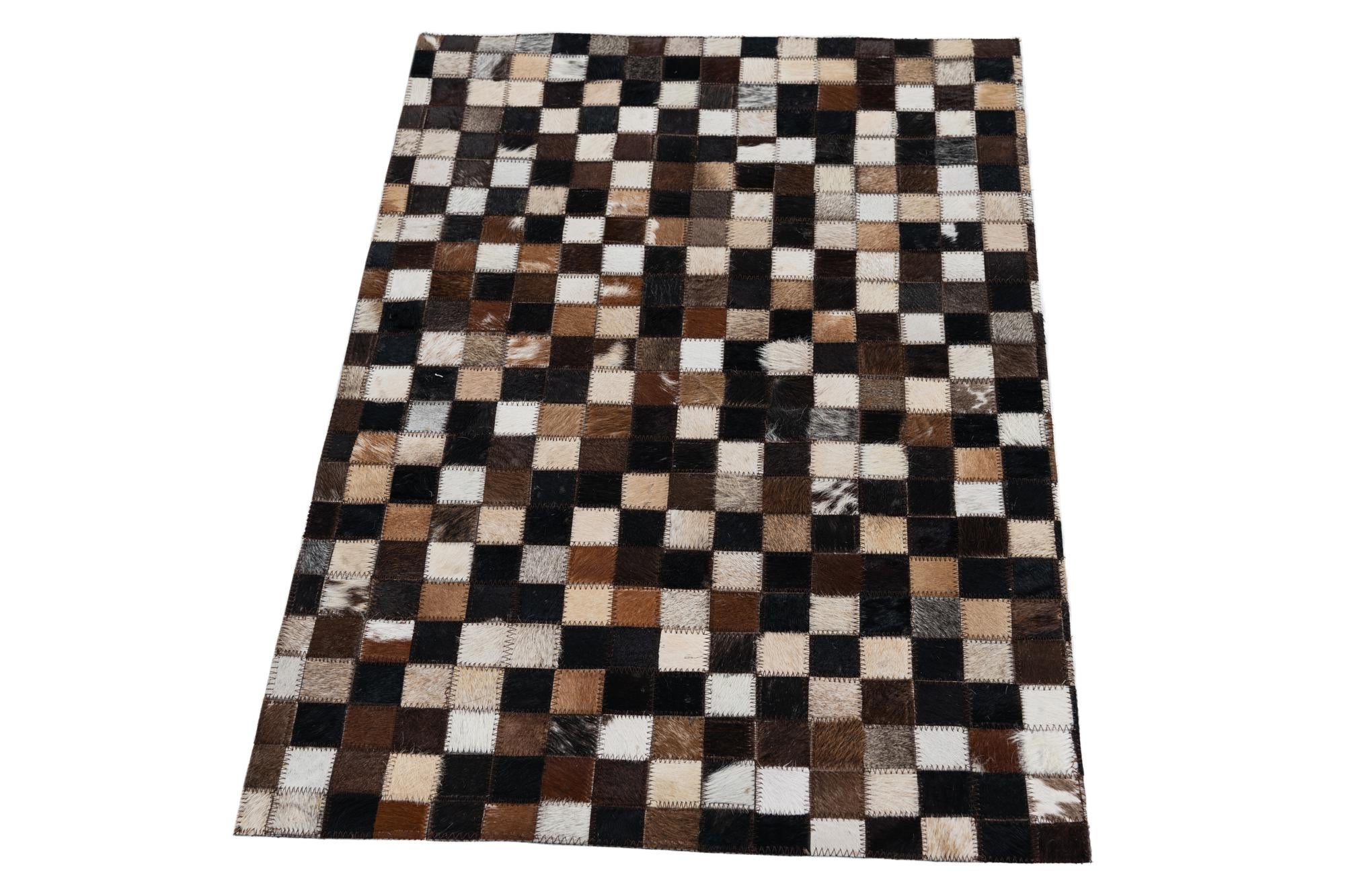 2' x 3' Cowhide Leather Rug