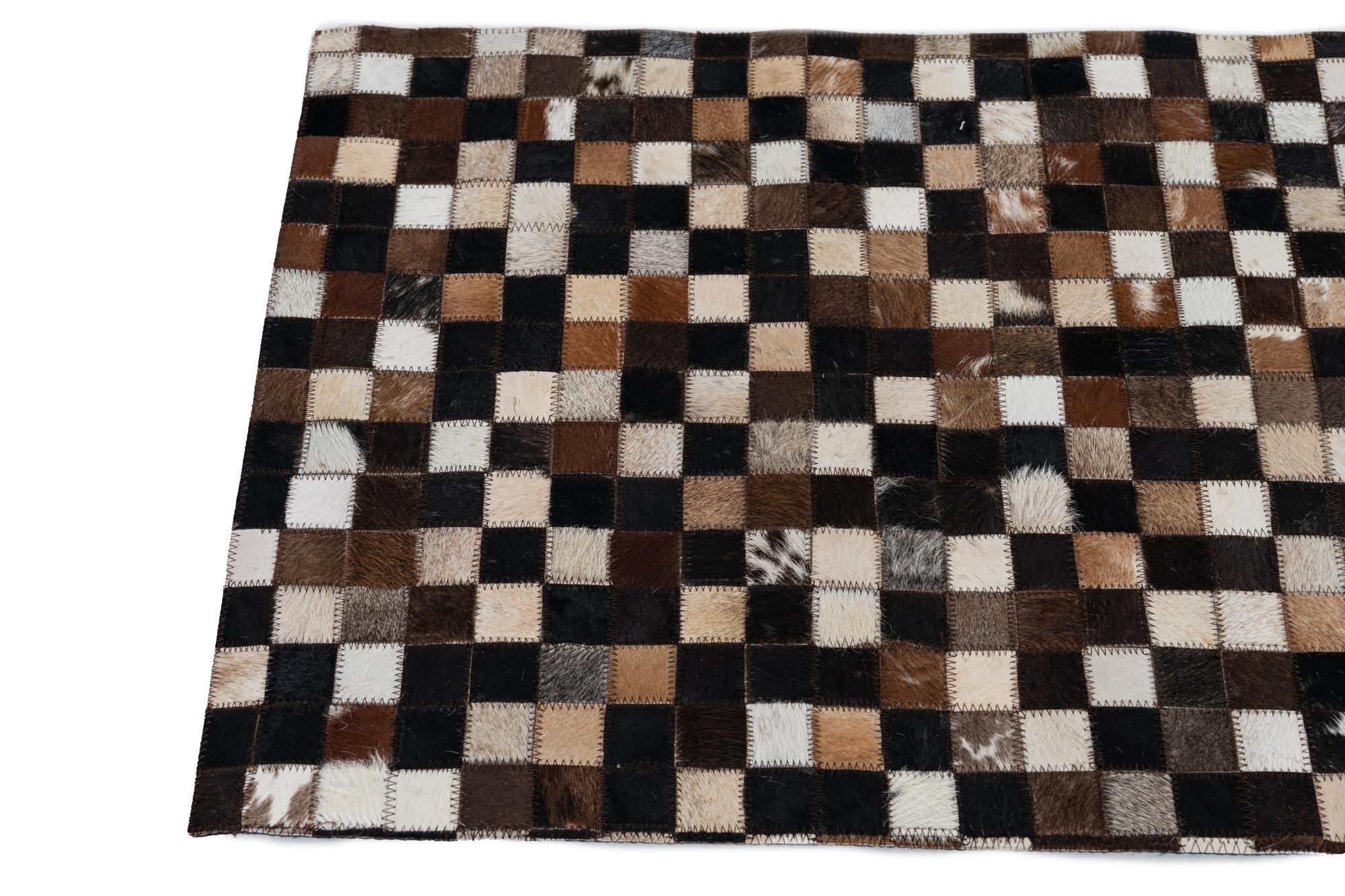 2' x 3' Cowhide Leather Rug