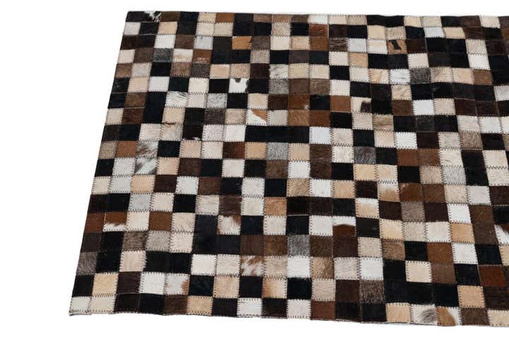 2' 3 x 3' 1 Cowhide Leather Rug