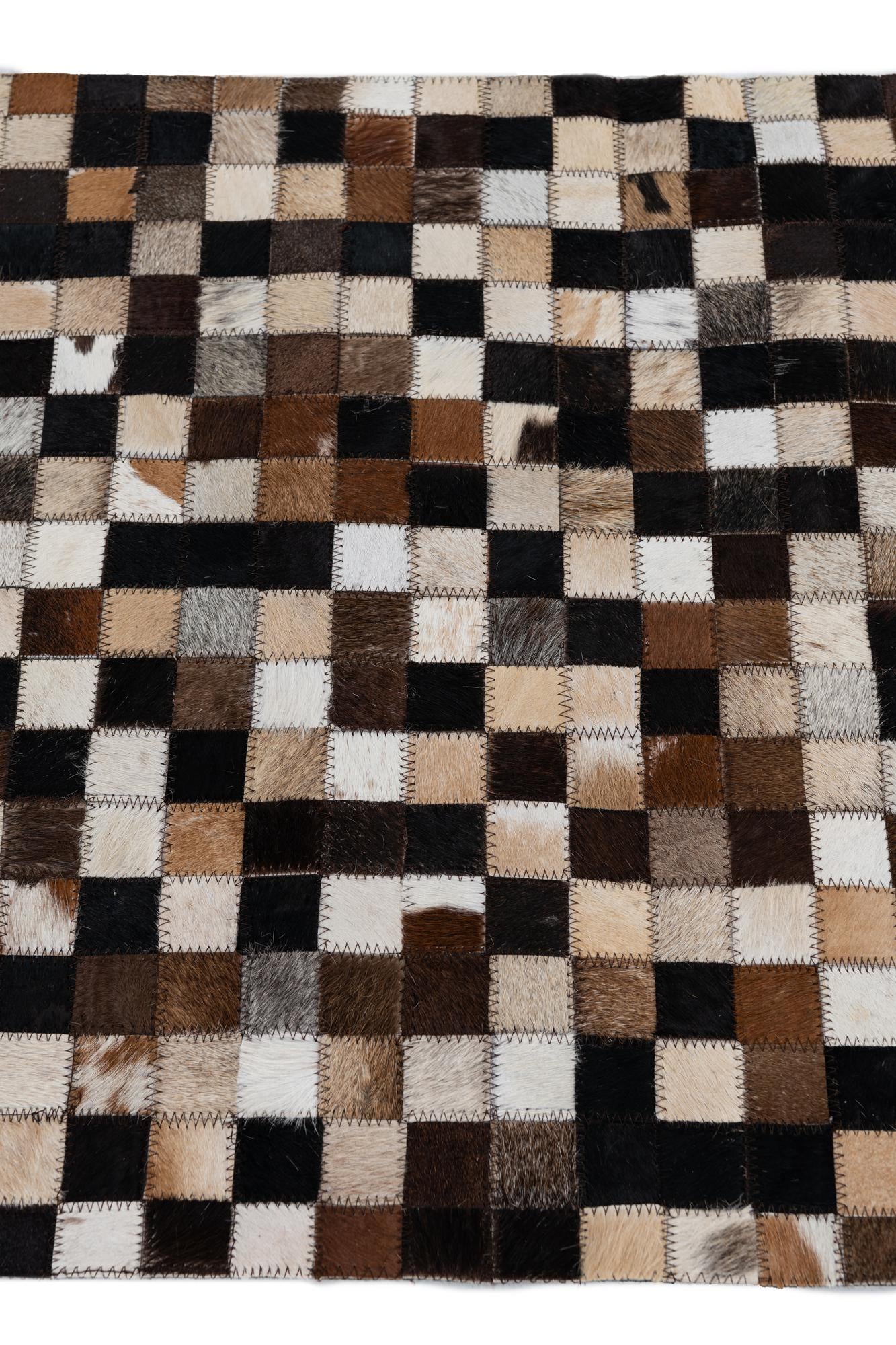 2' 3 x 3' 1 Cowhide Leather Rug