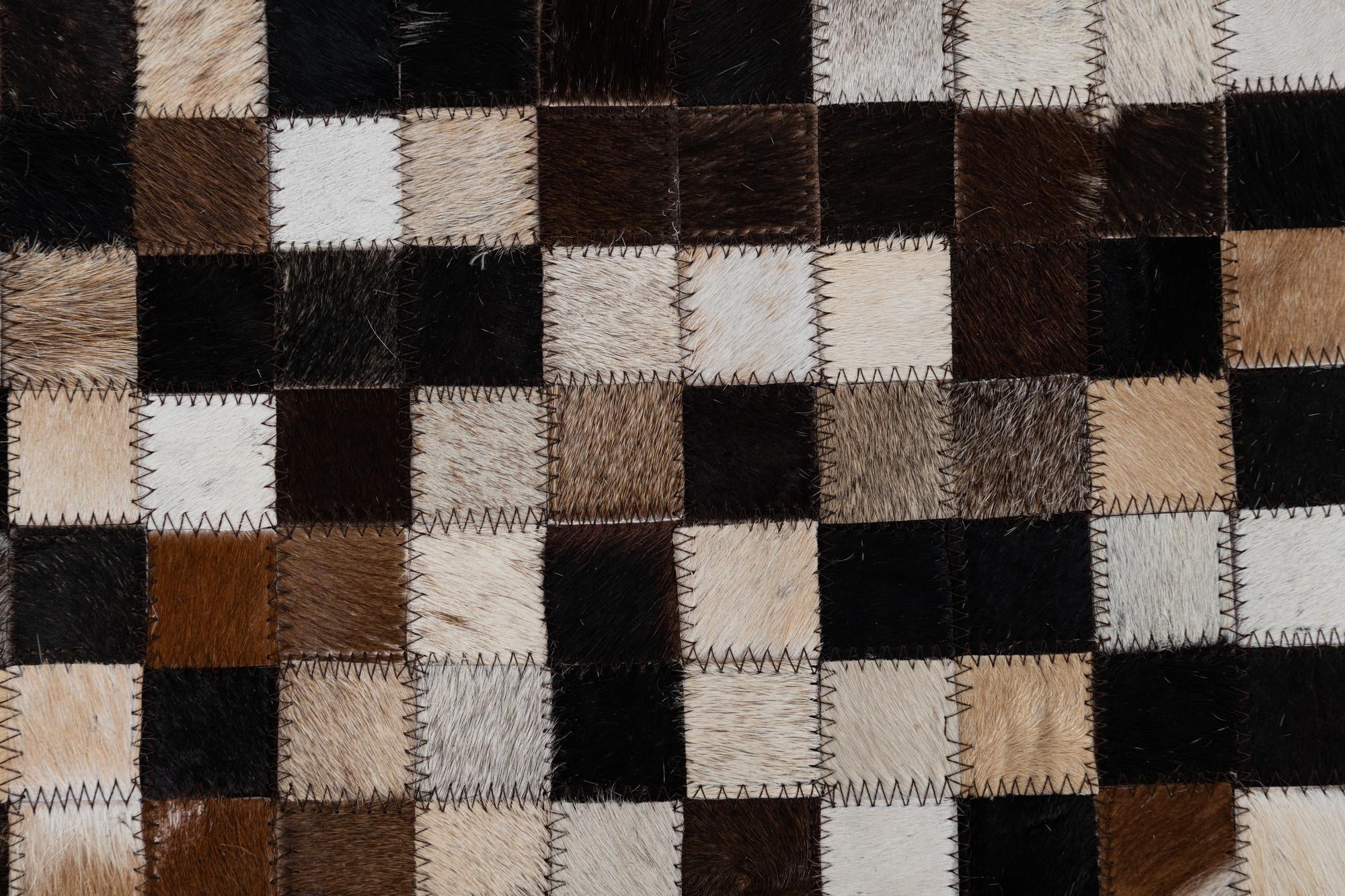 2' 3 x 3' 1 Cowhide Leather Rug