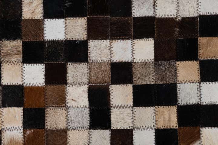 2' 3 x 3' 1 Cowhide Leather Rug