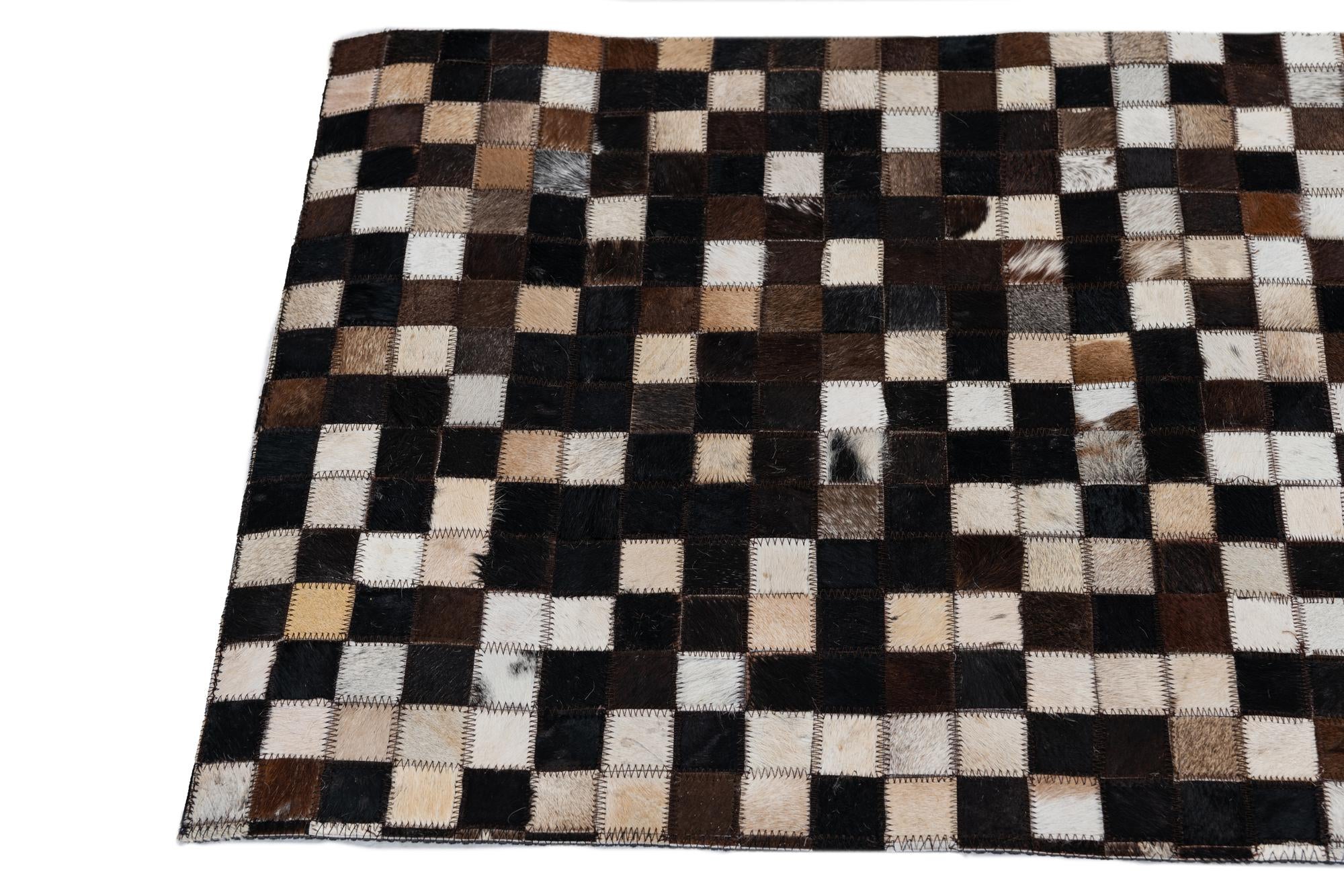 2' x 3' Cowhide Leather Rug