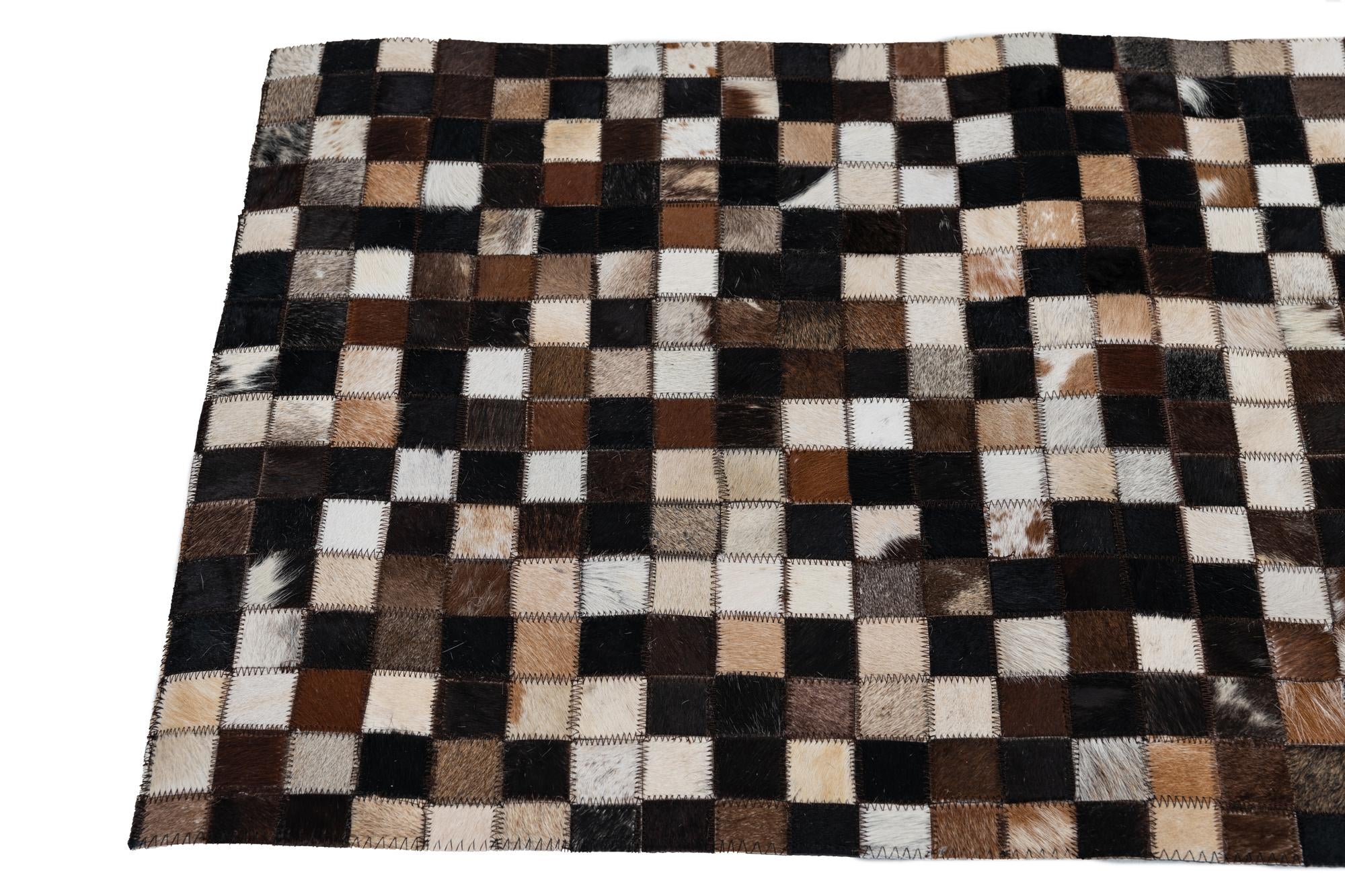 2' x 3' Cowhide Leather Rug