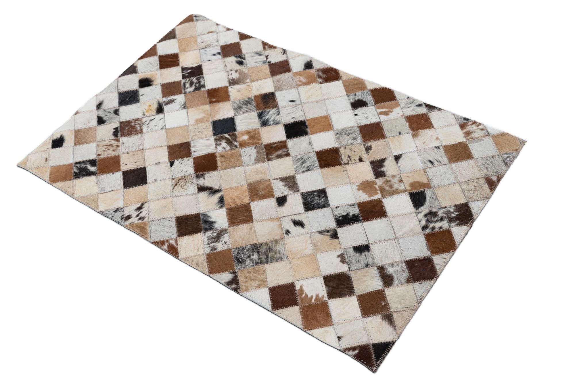 2' x 3' Cowhide Leather Rug