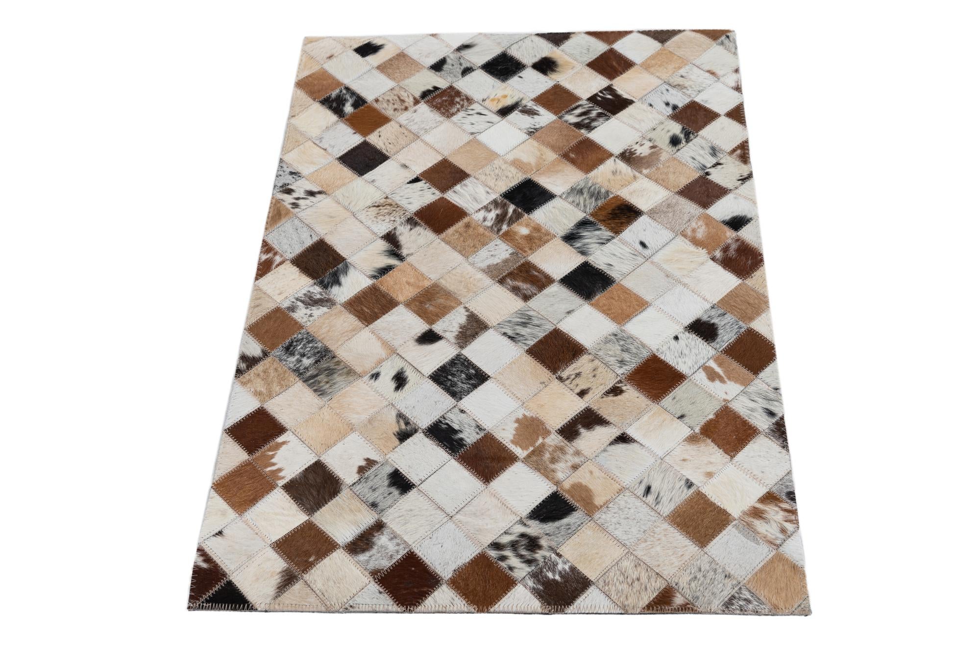 2' x 3' Cowhide Leather Rug