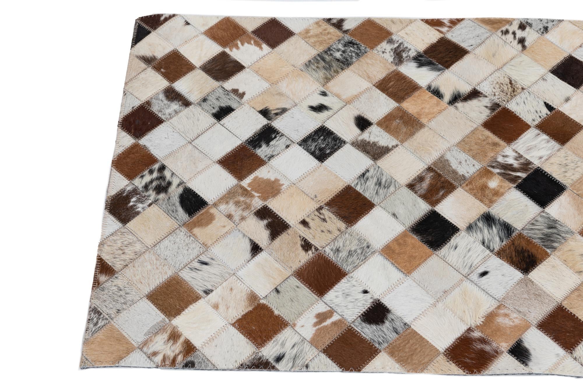 2' x 3' Cowhide Leather Rug