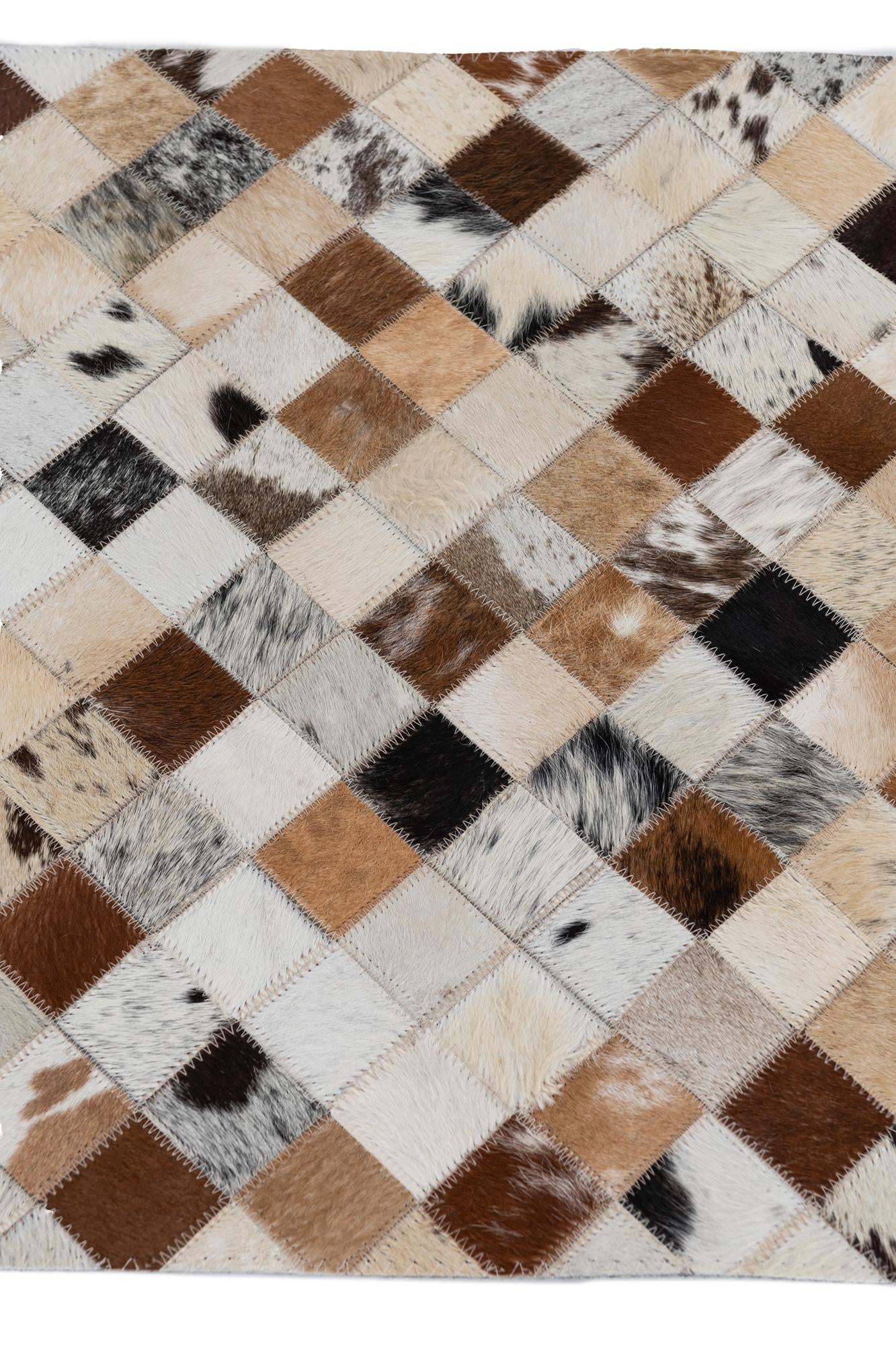 2' x 3' Cowhide Leather Rug