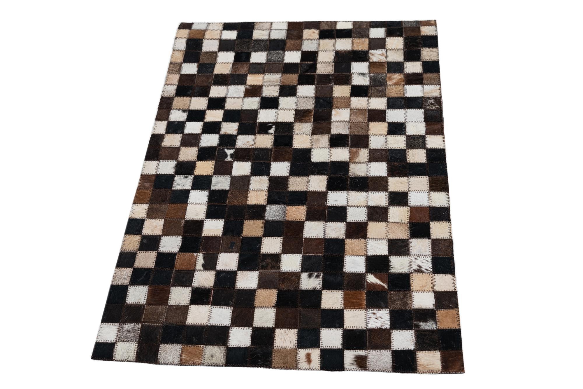 2' x 3' Cowhide Leather Rug