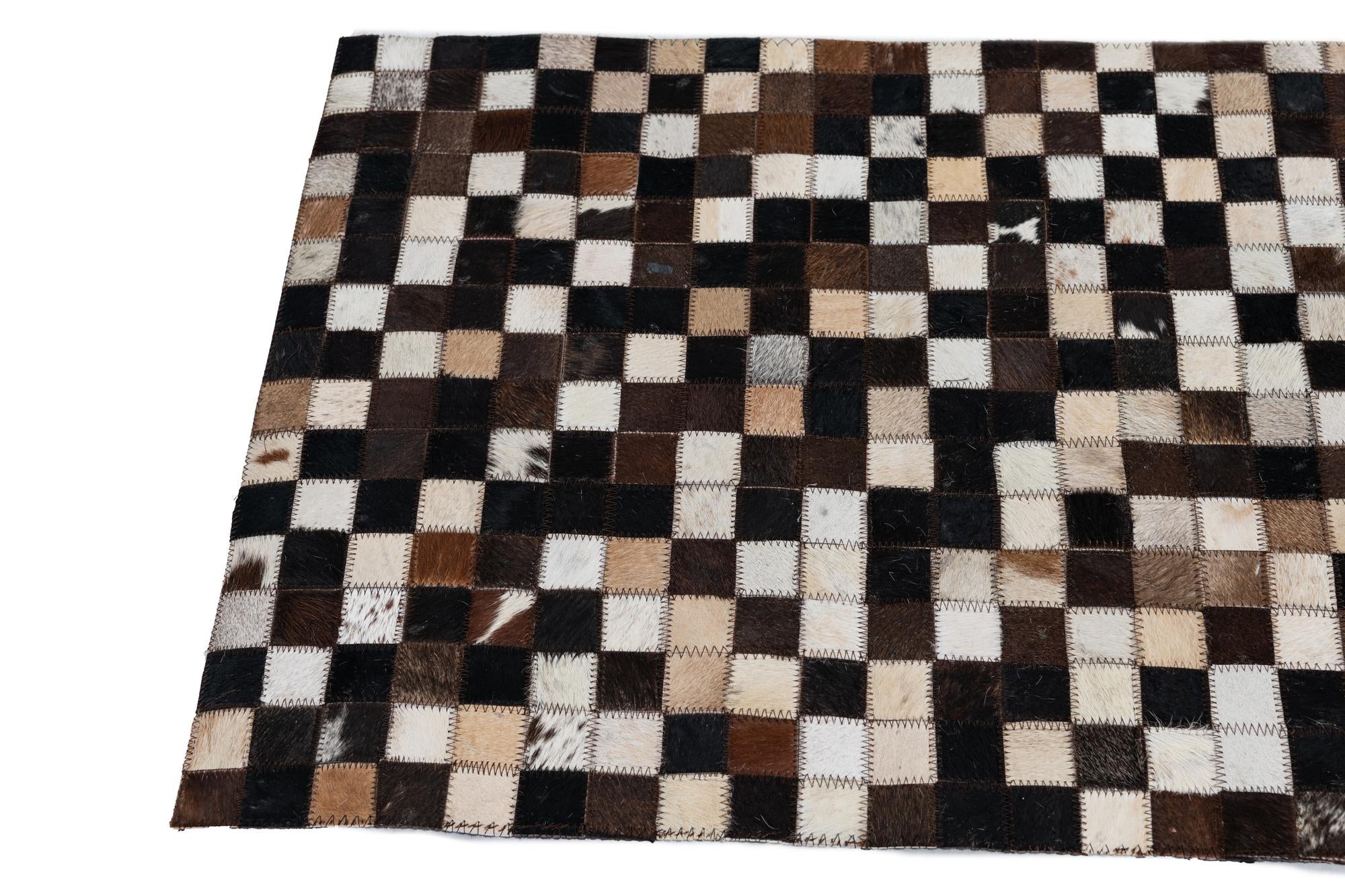 2' x 3' Cowhide Leather Rug