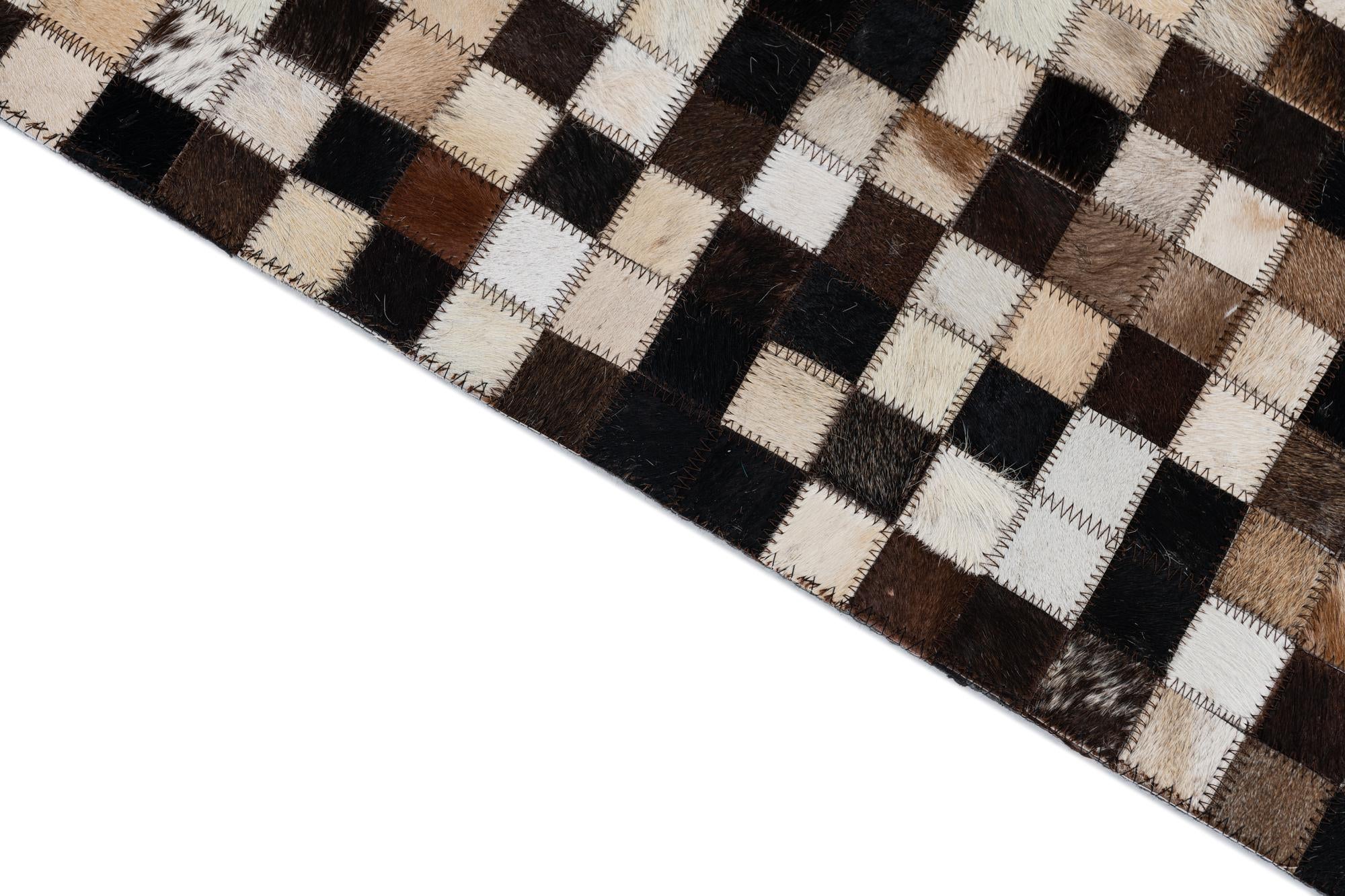 2' x 3' Cowhide Leather Rug