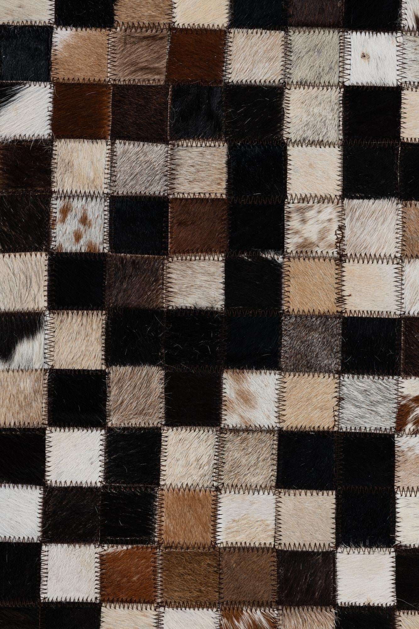 2' 1 x 3' Cowhide Leather Rug