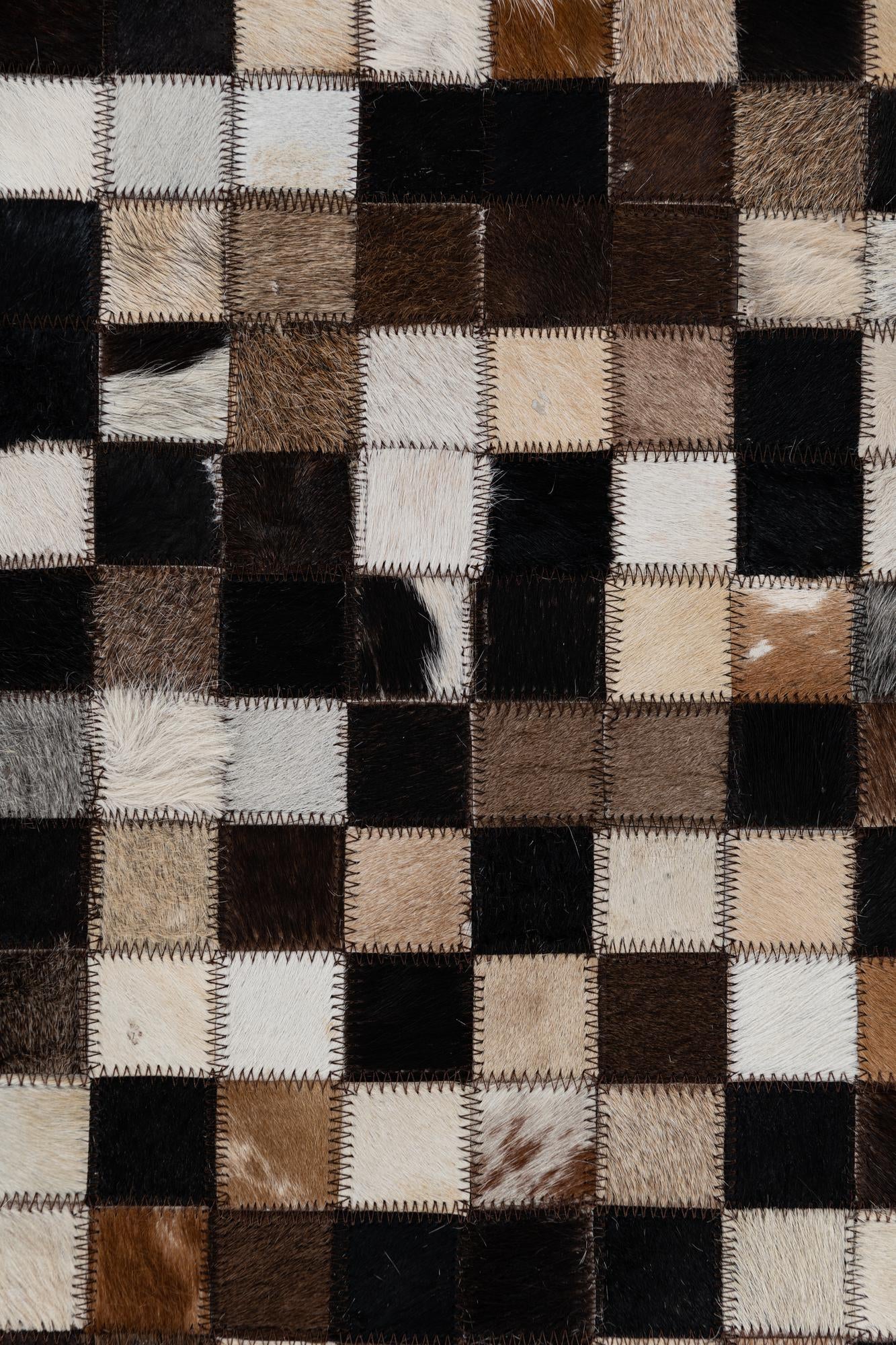 2' 1 x 3' Cowhide Leather Rug
