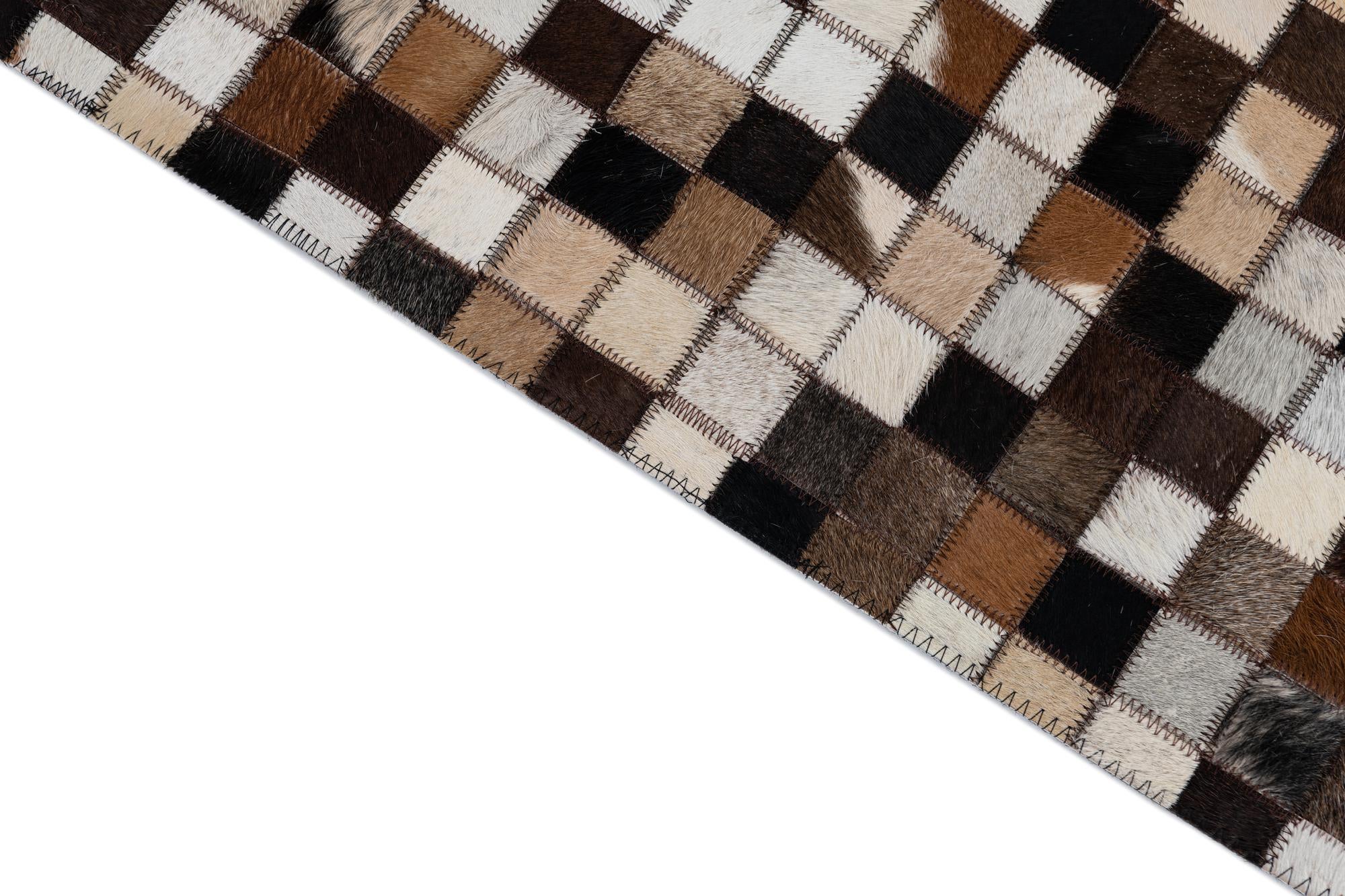 2' x 3' 1 Cowhide Leather Rug