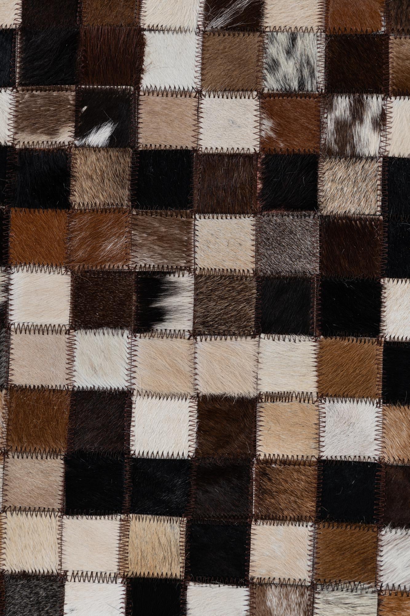 2' x 3' 1 Cowhide Leather Rug