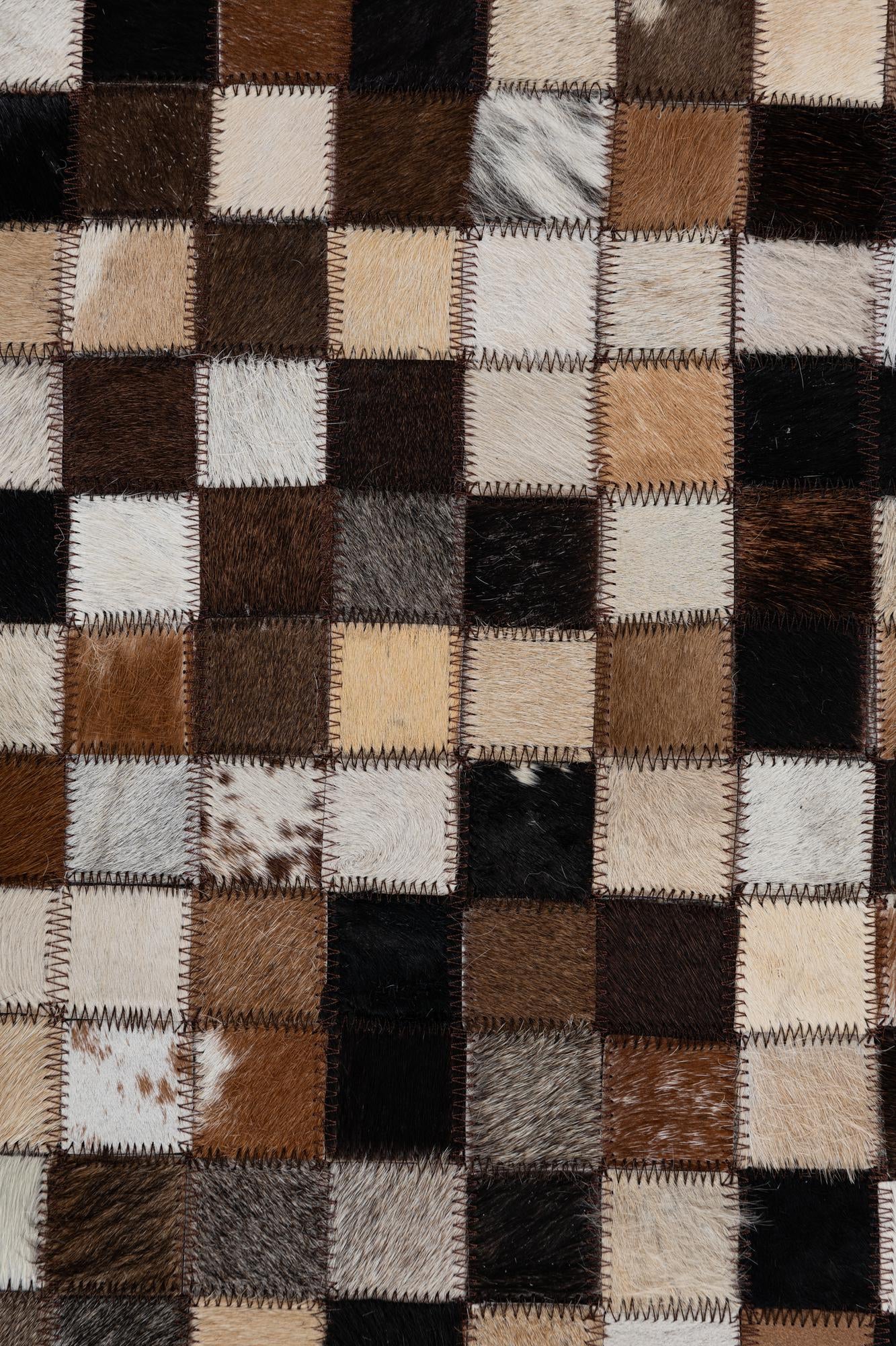 2' x 3' 1 Cowhide Leather Rug
