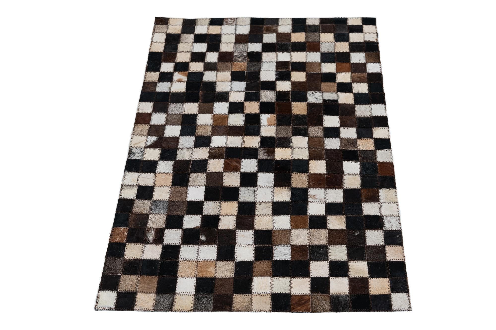 2' x 3' Cowhide Leather Rug