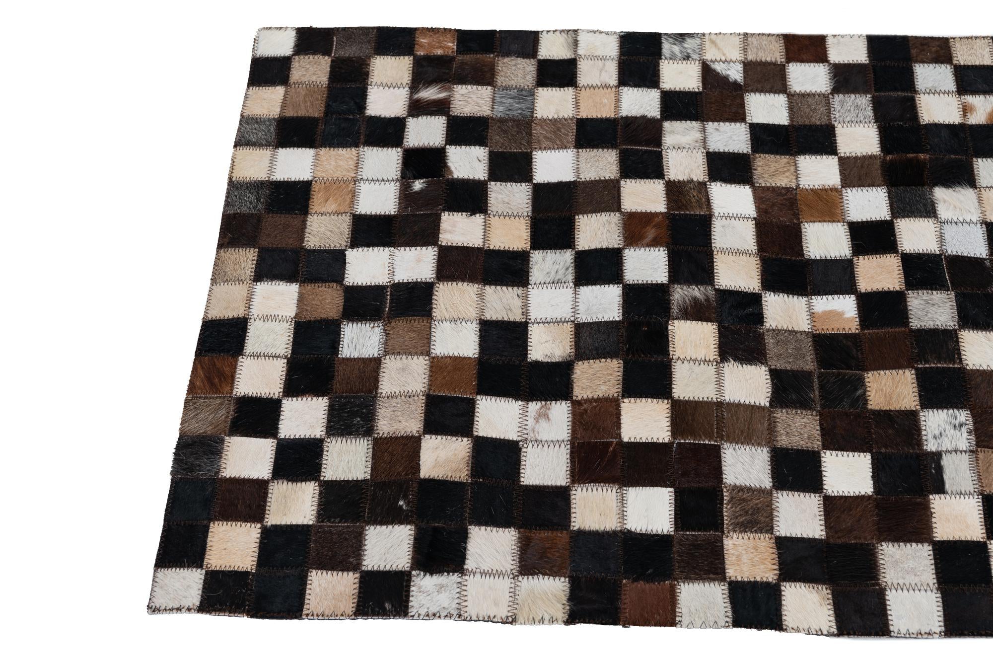 2' x 3' Cowhide Leather Rug