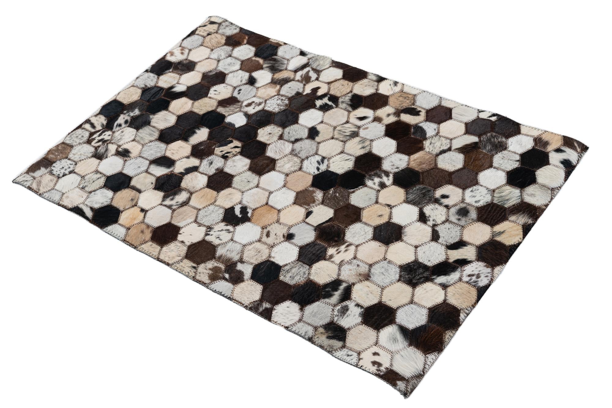 2' x 3' Cowhide Leather Rug