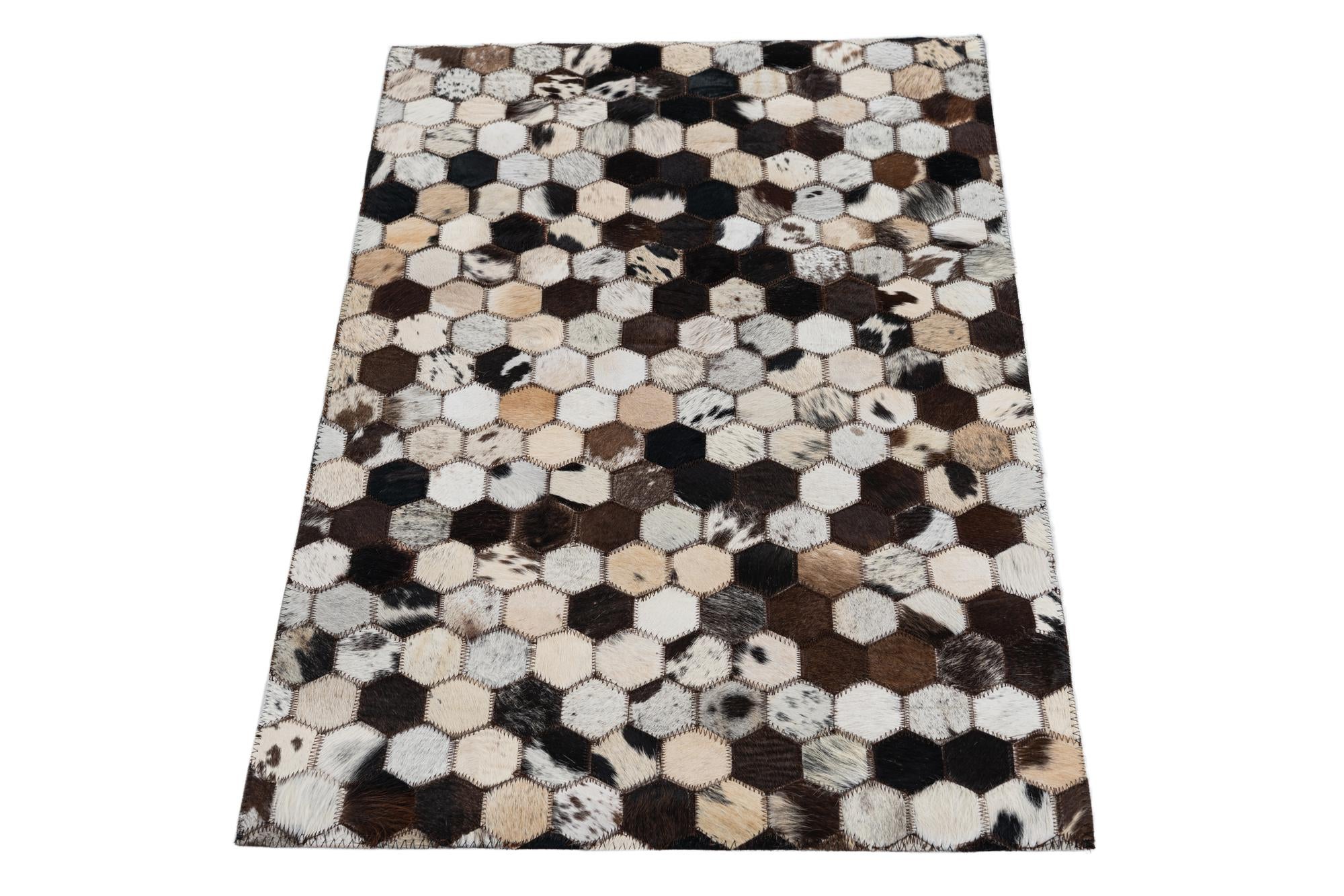 2' x 3' Cowhide Leather Rug
