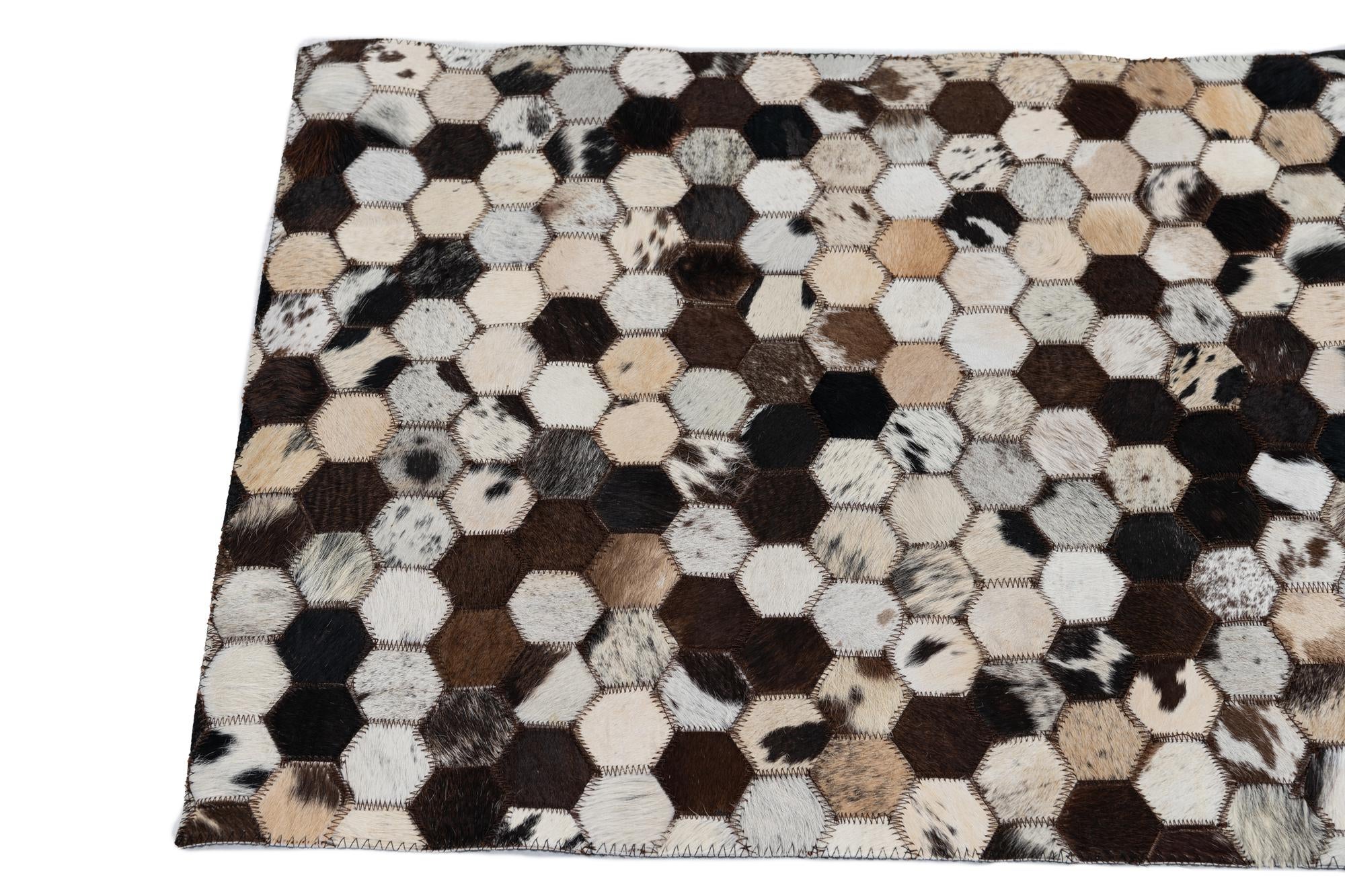 2' x 3' Cowhide Leather Rug