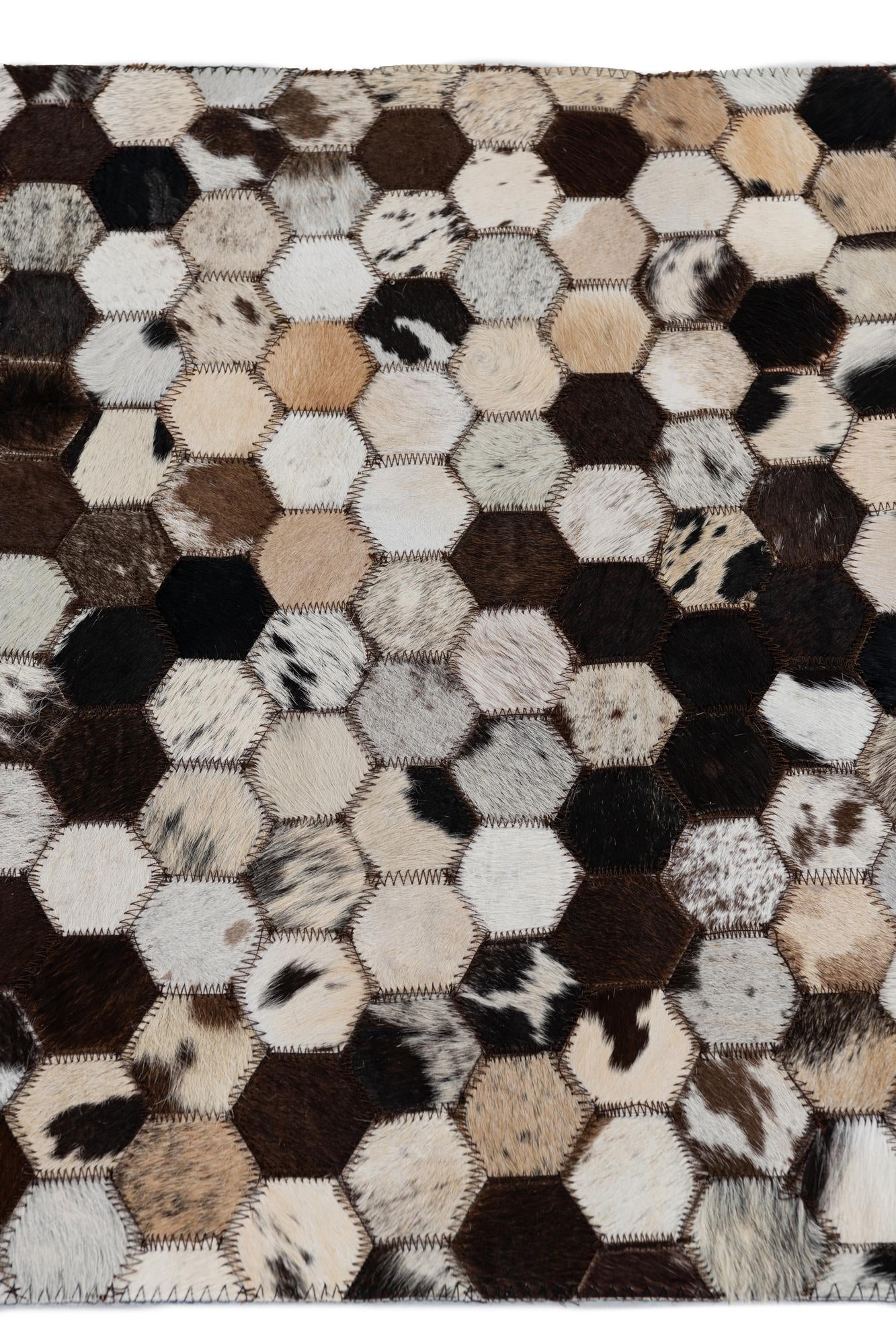 2' x 3' Cowhide Leather Rug