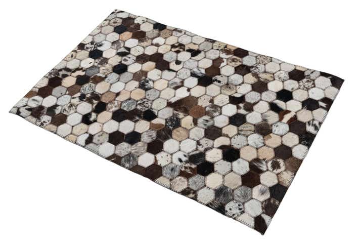 2' x 3' 1 Cowhide Leather Rug