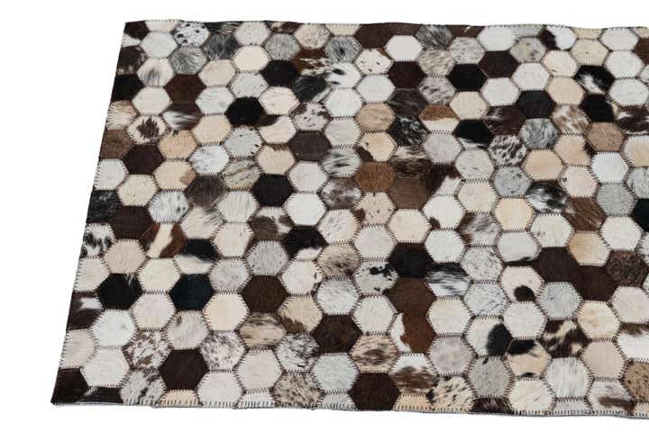 2' x 3' 1 Cowhide Leather Rug