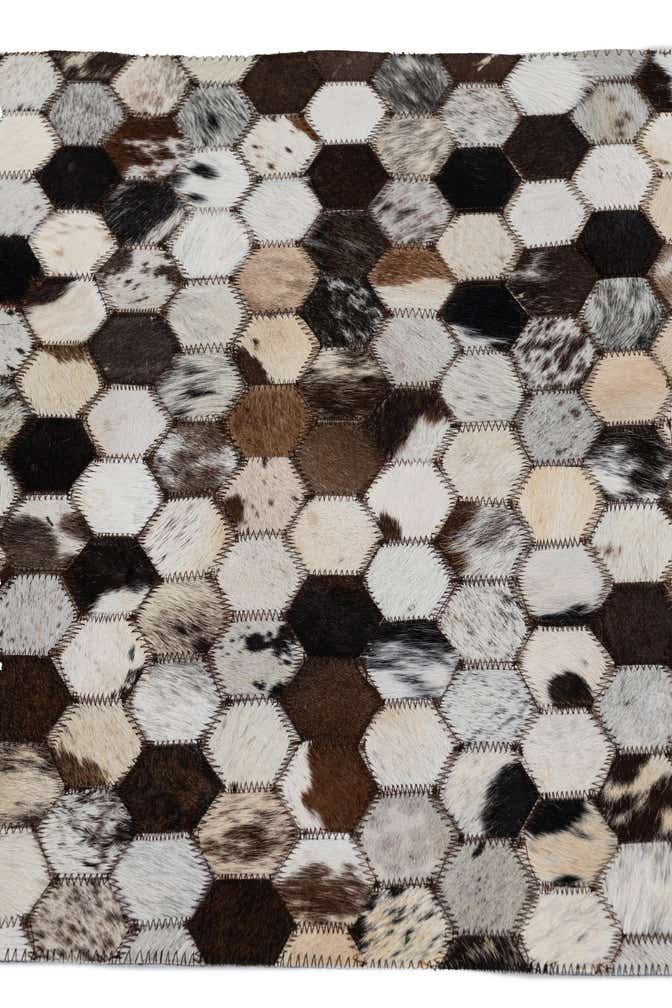 2' x 3' 1 Cowhide Leather Rug