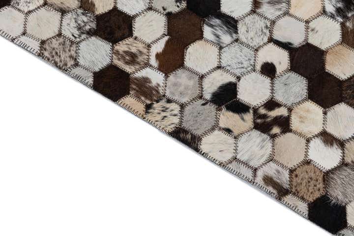2' x 3' 1 Cowhide Leather Rug