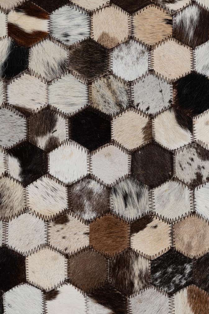 2' x 3' 1 Cowhide Leather Rug