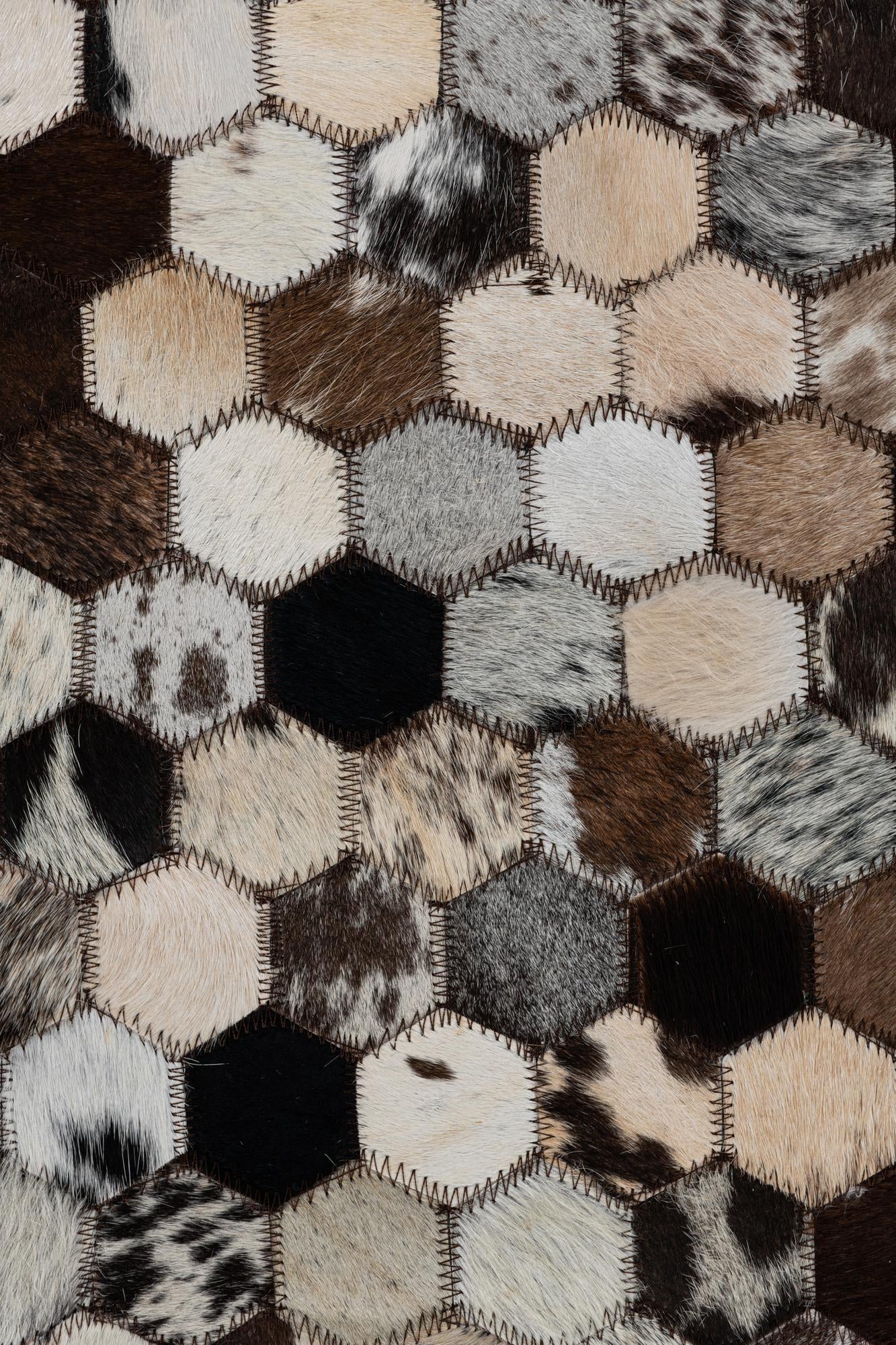 2' x 3' 1 Cowhide Leather Rug