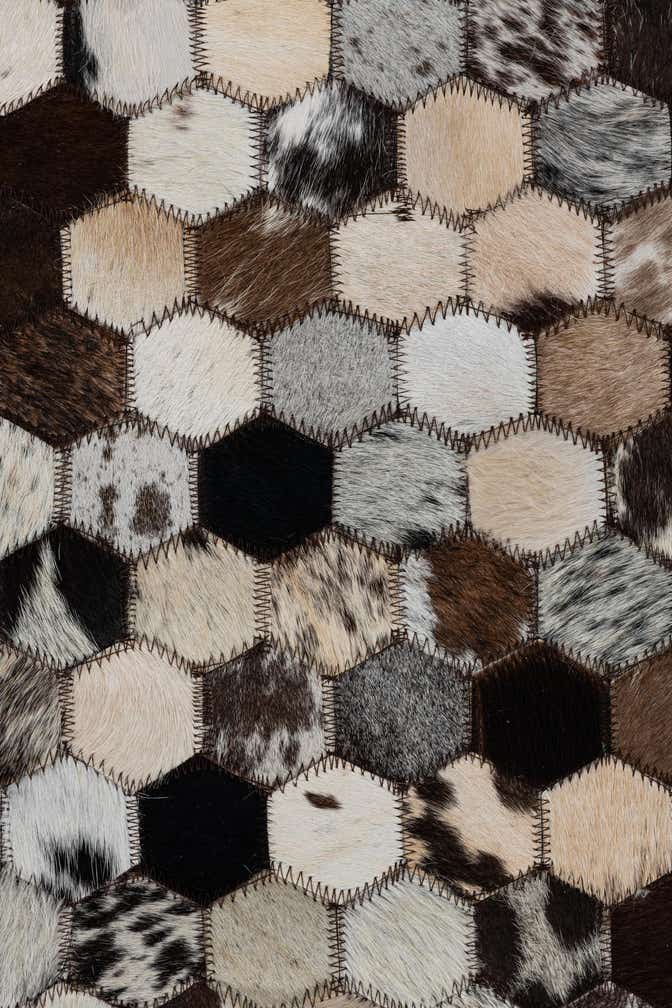 2' x 3' 1 Cowhide Leather Rug