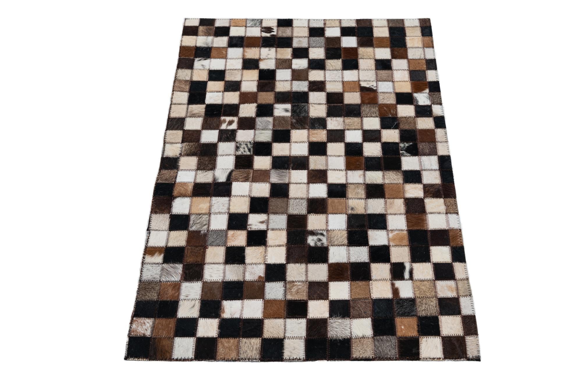 2' x 3' Cowhide Leather Rug