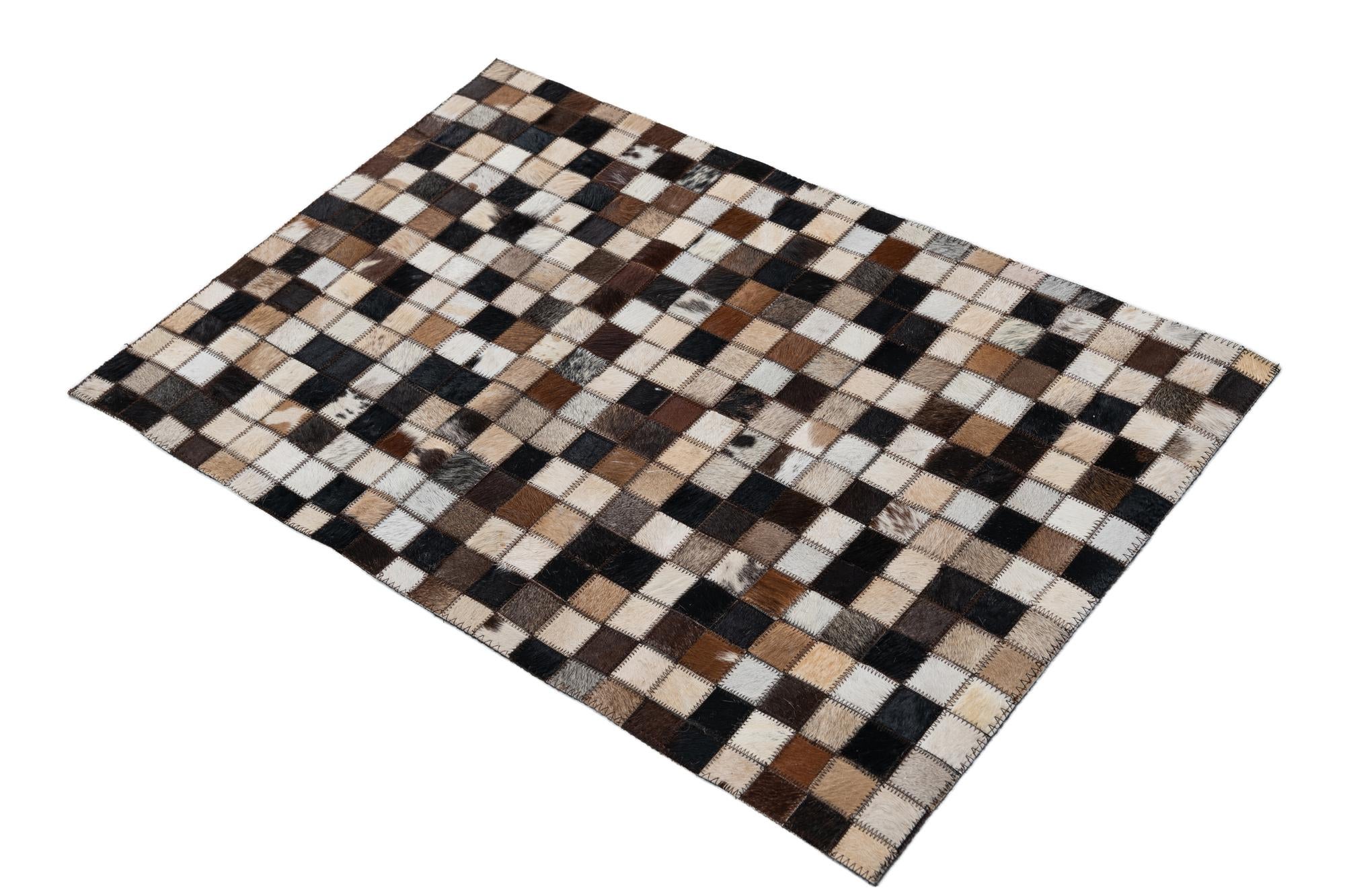 2' x 3' Cowhide Leather Rug